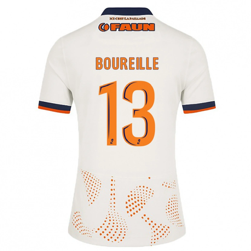 Danxen Mujer Camiseta Celeste Boureille #13 Blanco Naranja 2ª Equipación 2025/26 La Camisa