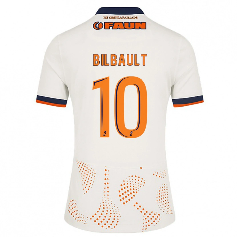 Danxen Mujer Camiseta Charlotte Bilbault #10 Blanco Naranja 2ª Equipación 2025/26 La Camisa