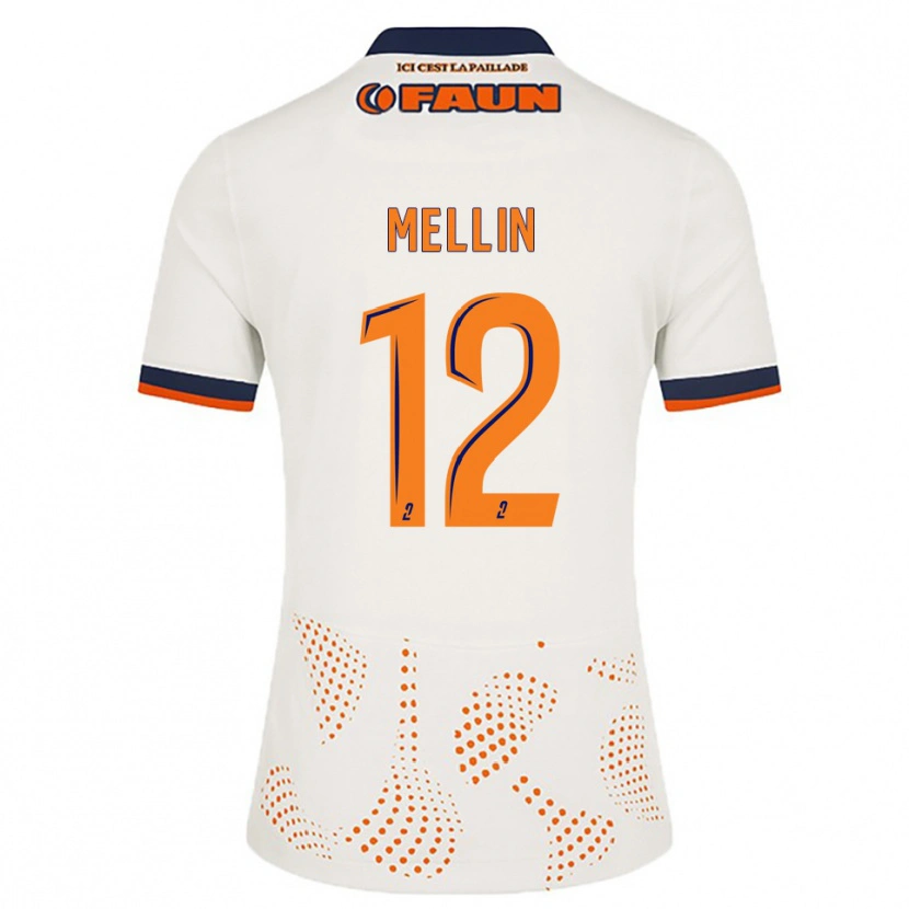 Danxen Mujer Camiseta Léo Mellin #12 Blanco Naranja 2ª Equipación 2025/26 La Camisa
