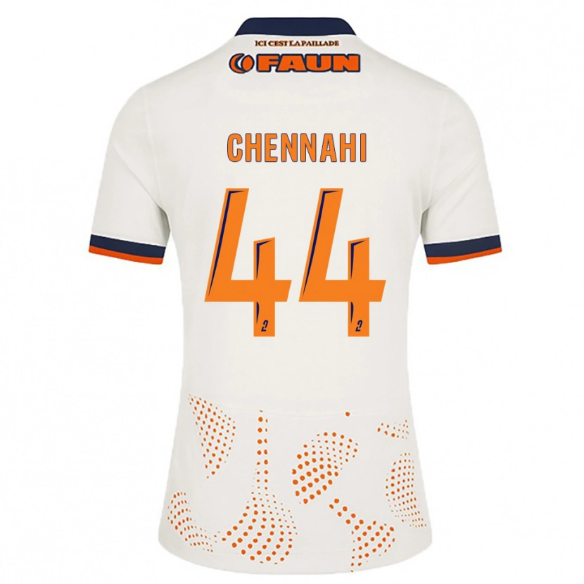 Danxen Mujer Camiseta Théo Chennahi #44 Blanco Naranja 2ª Equipación 2025/26 La Camisa