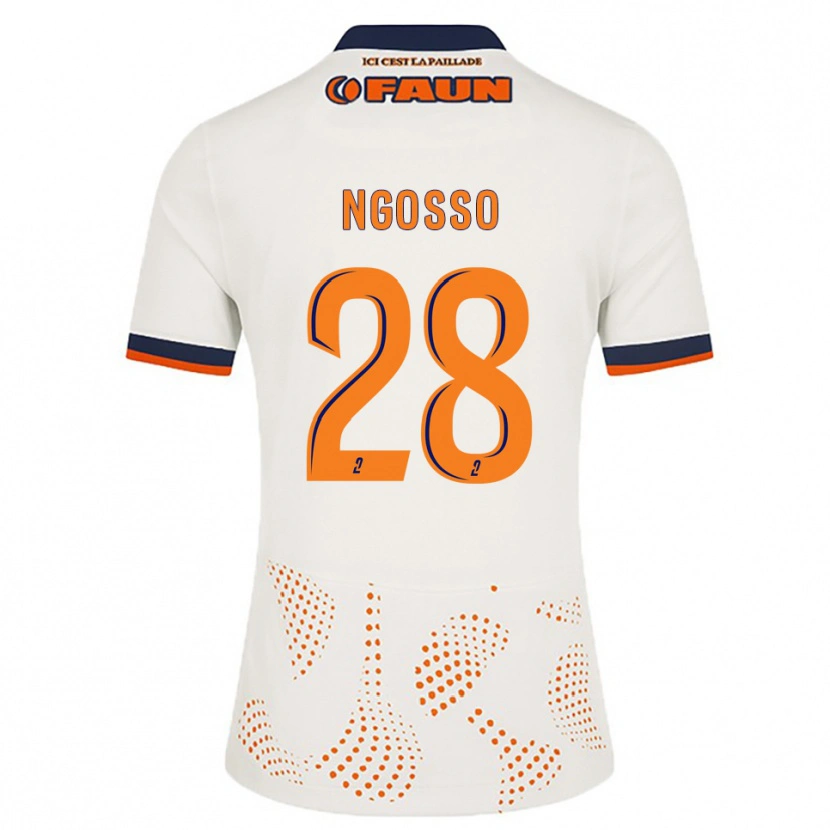 Danxen Mujer Camiseta Glenn Ngosso #28 Blanco Naranja 2ª Equipación 2025/26 La Camisa