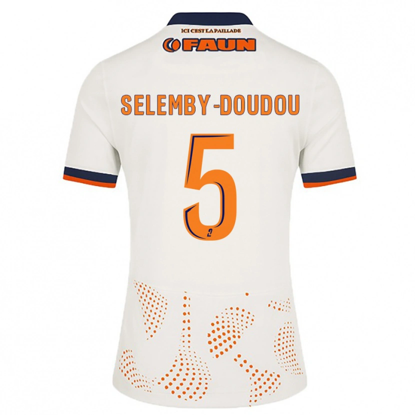 Danxen Mujer Camiseta Basile Selemby-Doudou #5 Blanco Naranja 2ª Equipación 2025/26 La Camisa