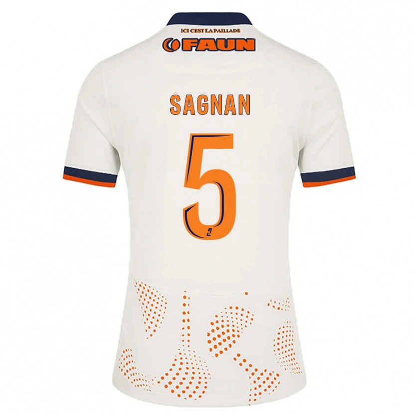Danxen Mujer Camiseta Modibo Sagnan #5 Blanco Naranja 2ª Equipación 2025/26 La Camisa