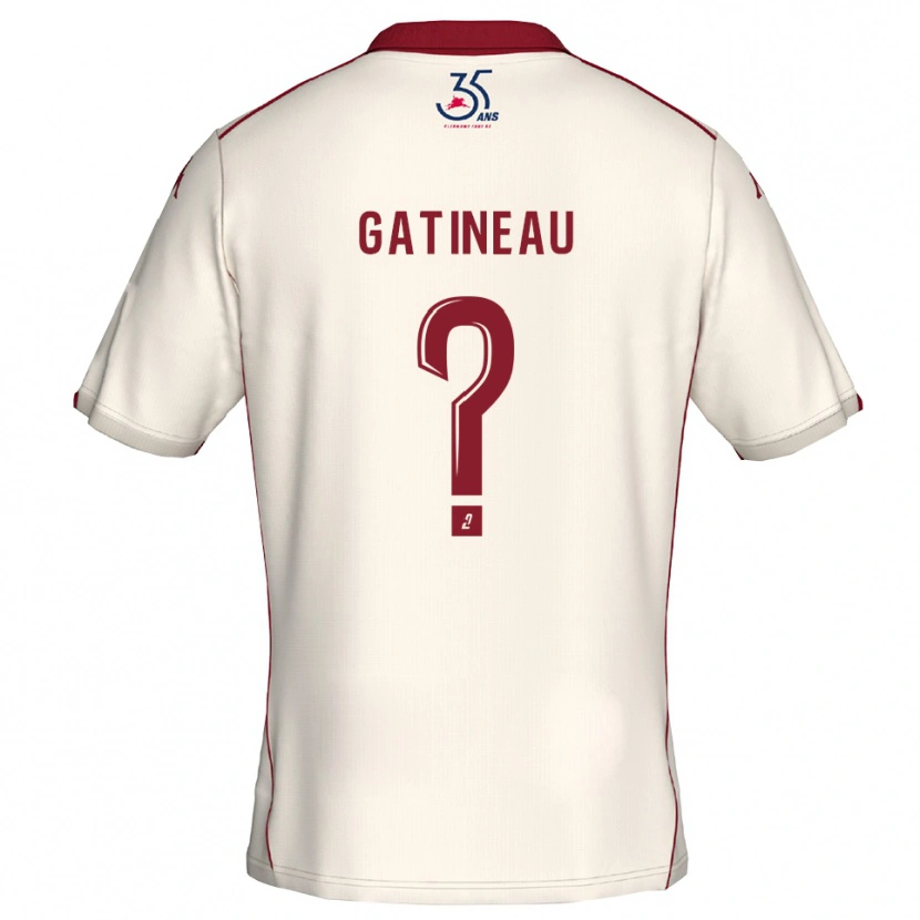 Danxen Mujer Camiseta Anthony Gatineau #0 Blanco Borgoña 2ª Equipación 2025/26 La Camisa