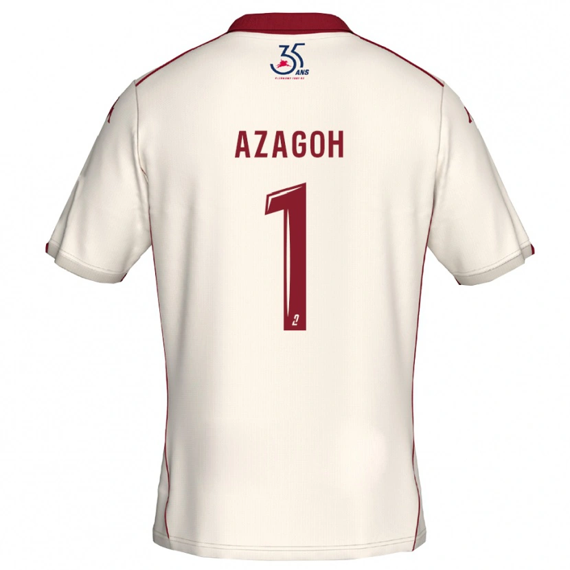 Danxen Mujer Camiseta Yanis Azagoh #1 Blanco Borgoña 2ª Equipación 2025/26 La Camisa