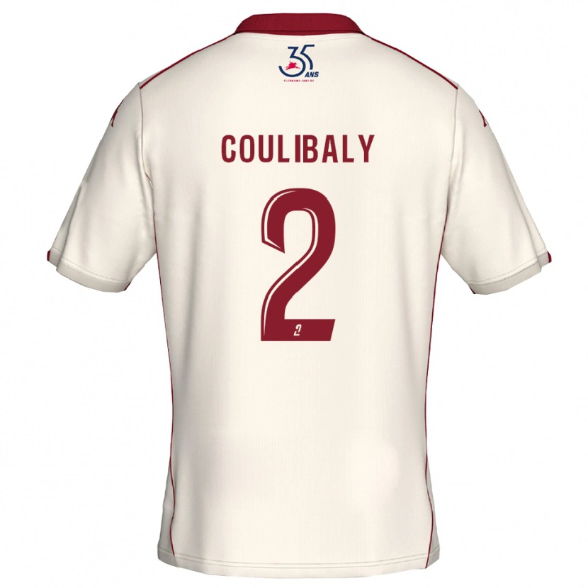 Danxen Mujer Camiseta Ibrahim Coulibaly #2 Blanco Borgoña 2ª Equipación 2025/26 La Camisa