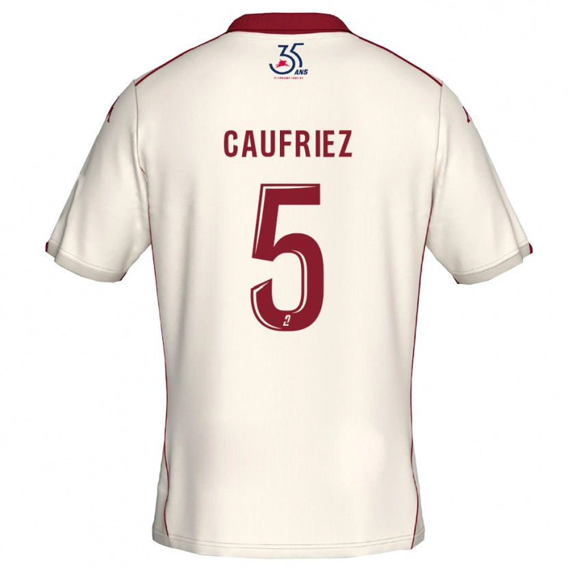 Danxen Mujer Camiseta Maximiliano Caufriez #5 Blanco Borgoña 2ª Equipación 2025/26 La Camisa
