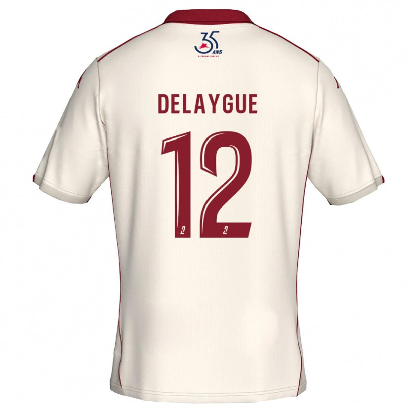Danxen Mujer Camiseta Lorenzo Delaygue #12 Blanco Borgoña 2ª Equipación 2025/26 La Camisa