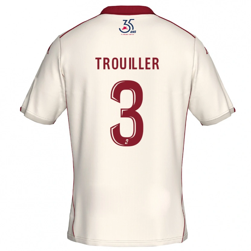 Danxen Mujer Camiseta Fantine Trouiller #3 Blanco Borgoña 2ª Equipación 2025/26 La Camisa