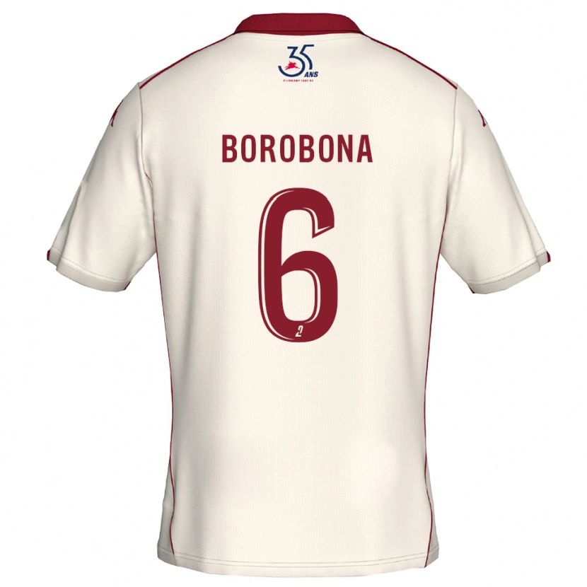 Danxen Mujer Camiseta Uchaël Borobona #6 Blanco Borgoña 2ª Equipación 2025/26 La Camisa