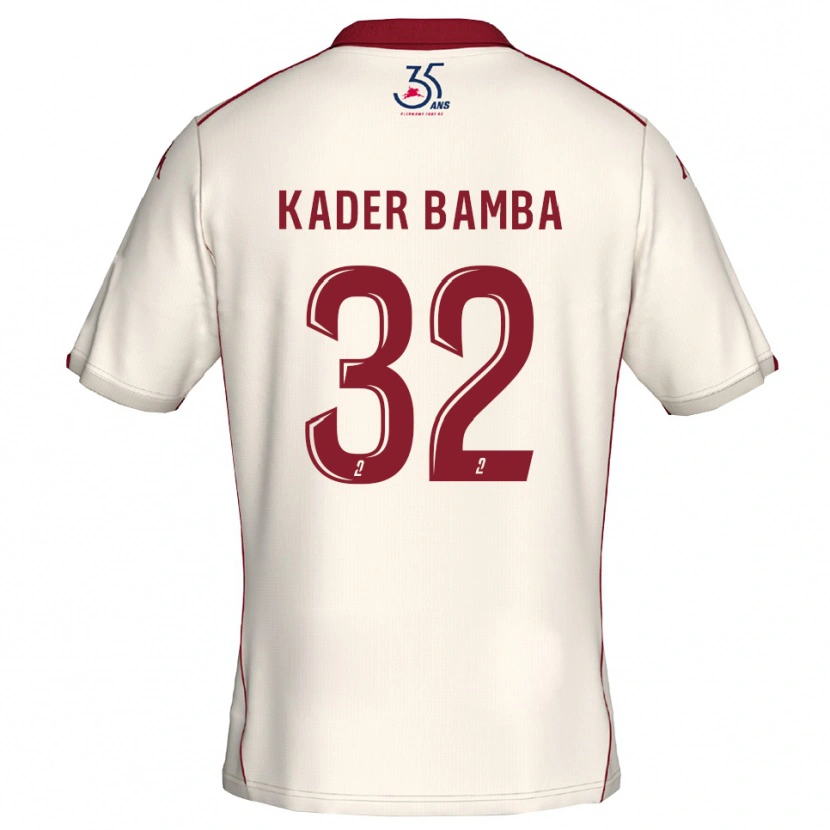 Danxen Mujer Camiseta Abdoul Kader Bamba #32 Blanco Borgoña 2ª Equipación 2025/26 La Camisa
