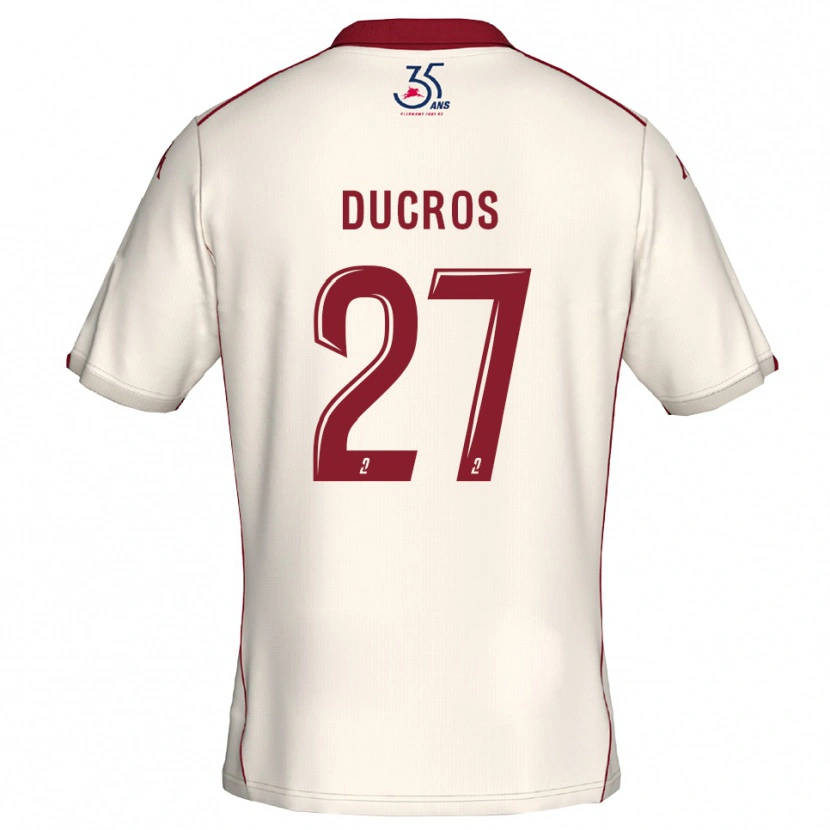Danxen Mujer Camiseta Estelle Ducros #27 Blanco Borgoña 2ª Equipación 2025/26 La Camisa