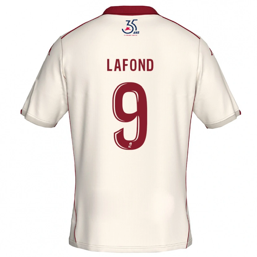 Danxen Mujer Camiseta Mégane Lafond #9 Blanco Borgoña 2ª Equipación 2025/26 La Camisa