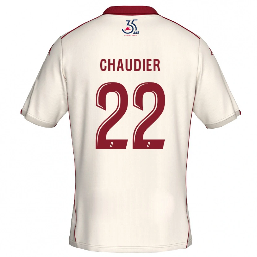 Danxen Mujer Camiseta Ophélie Chaudier #22 Blanco Borgoña 2ª Equipación 2025/26 La Camisa