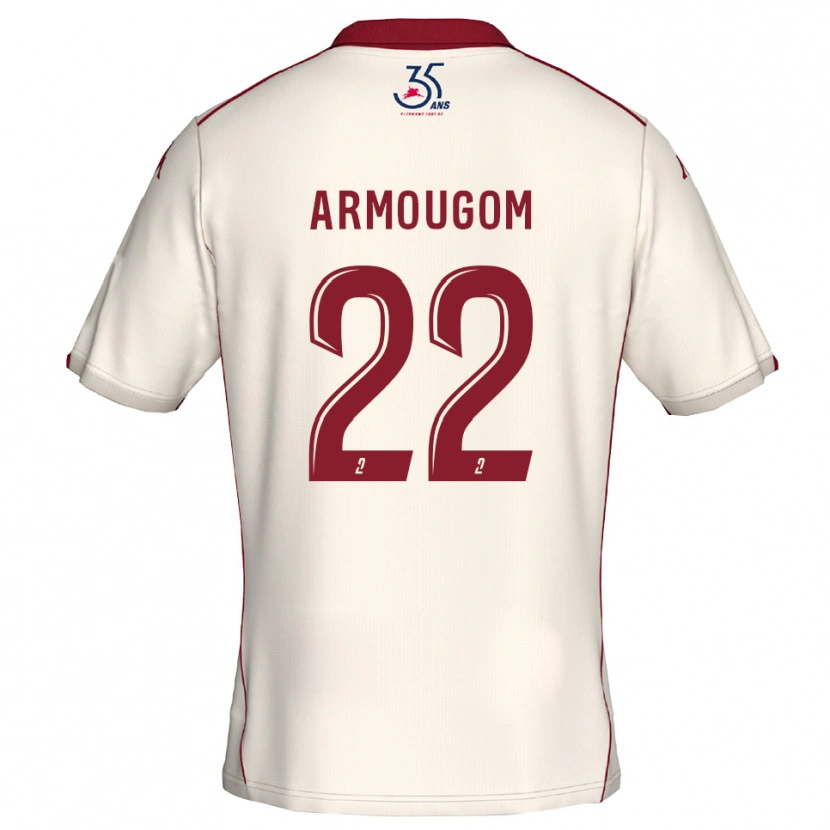 Danxen Mujer Camiseta Yoël Armougom #22 Blanco Borgoña 2ª Equipación 2025/26 La Camisa