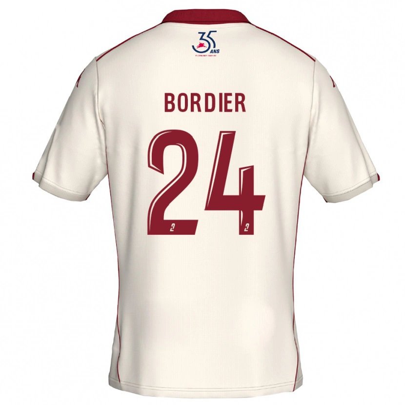 Danxen Mujer Camiseta Emma Bordier #24 Blanco Borgoña 2ª Equipación 2025/26 La Camisa