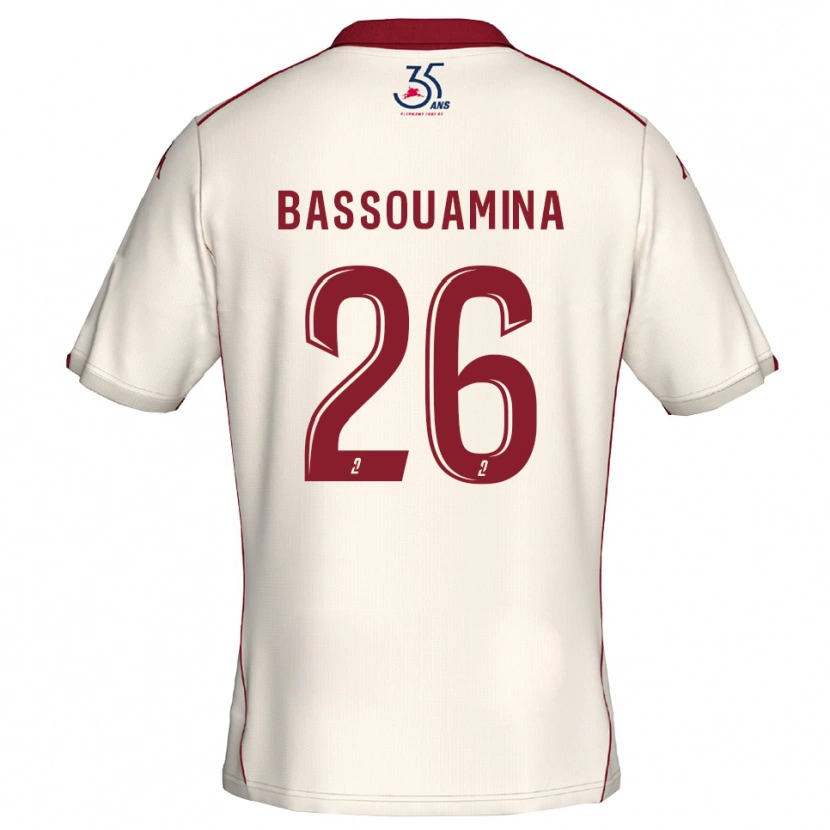 Danxen Mujer Camiseta Mons Bassouamina #26 Blanco Borgoña 2ª Equipación 2025/26 La Camisa