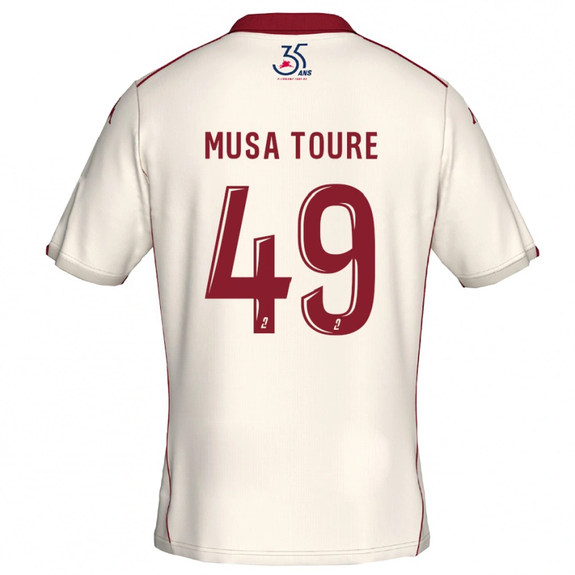Danxen Mujer Camiseta Musa Toure #49 Blanco Borgoña 2ª Equipación 2025/26 La Camisa