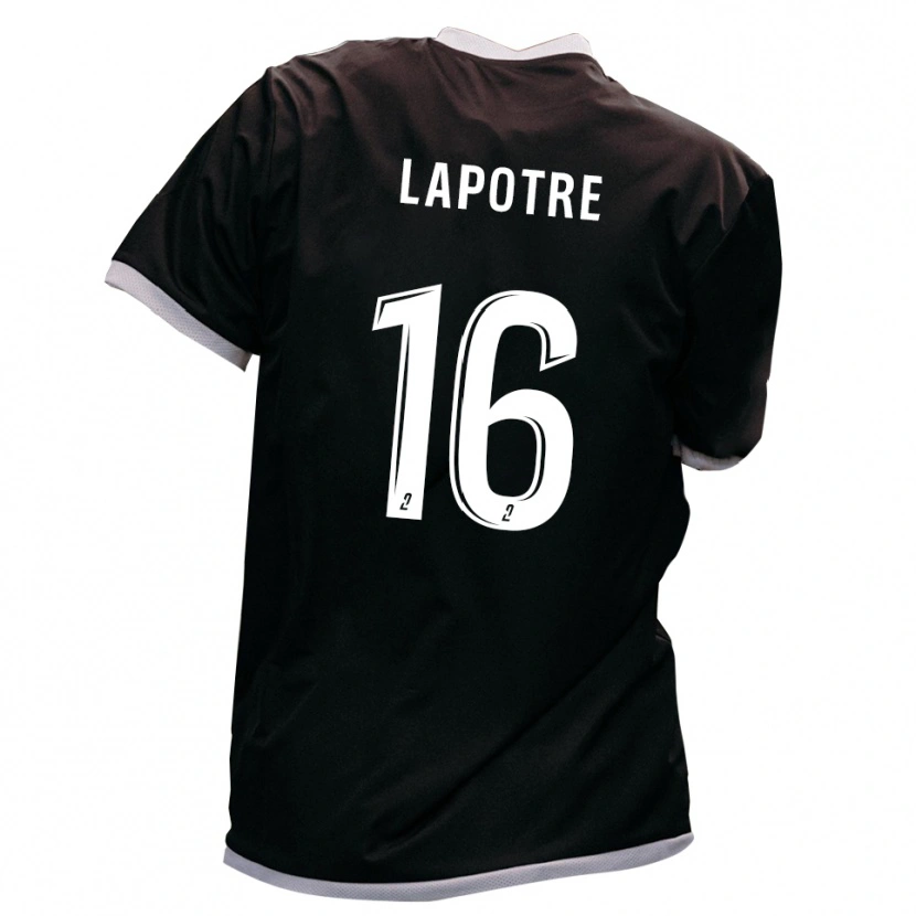 Danxen Mujer Camiseta Gabriel Lapôtre #16 Negro Oro 2ª Equipación 2025/26 La Camisa