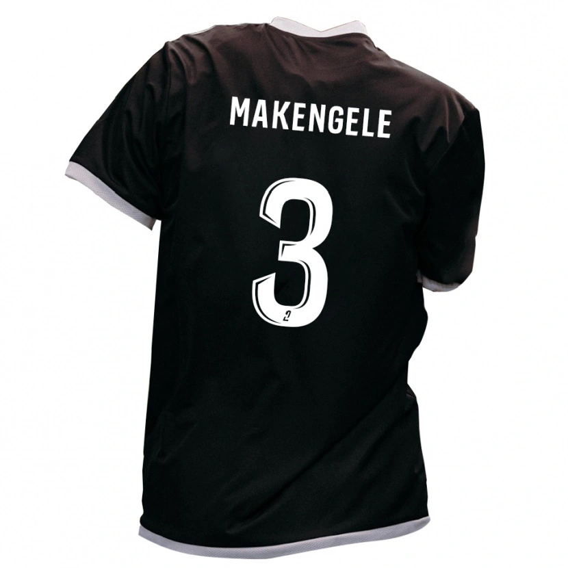 Danxen Mujer Camiseta Rafael Makengele #3 Negro Oro 2ª Equipación 2025/26 La Camisa