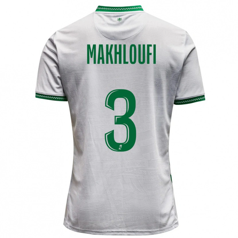 Danxen Mujer Camiseta Maedine Makhloufi #3 Blanco Verde 2ª Equipación 2025/26 La Camisa