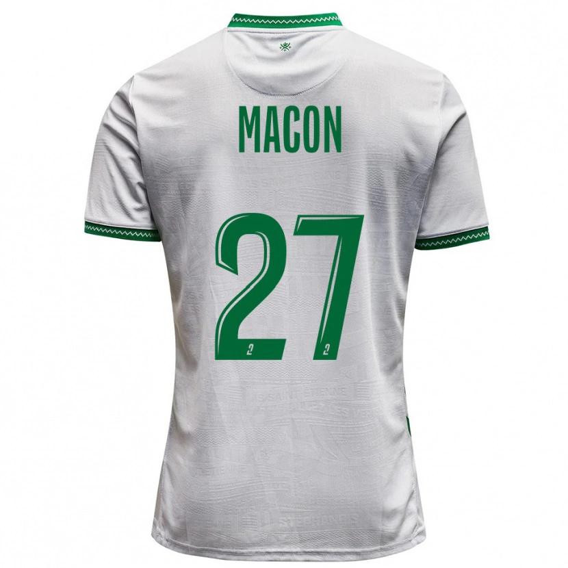 Danxen Mujer Camiseta Yvann Maçon #27 Blanco Verde 2ª Equipación 2025/26 La Camisa