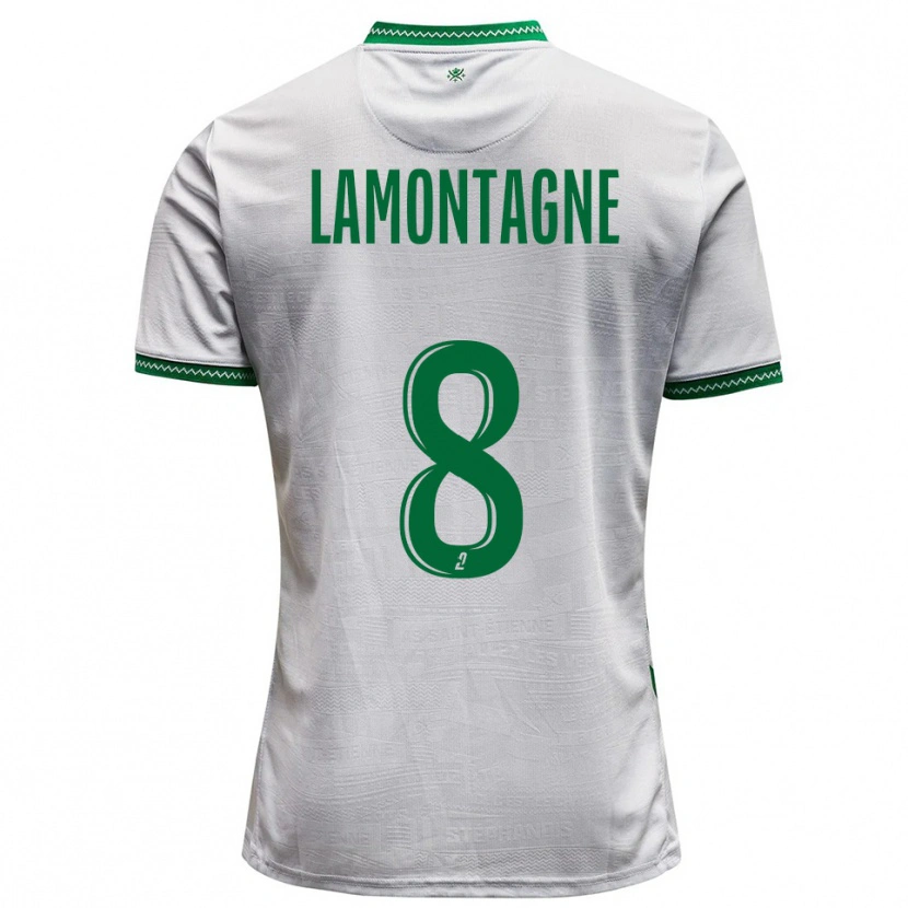 Danxen Mujer Camiseta Alexandria Lamontagne #8 Blanco Verde 2ª Equipación 2025/26 La Camisa