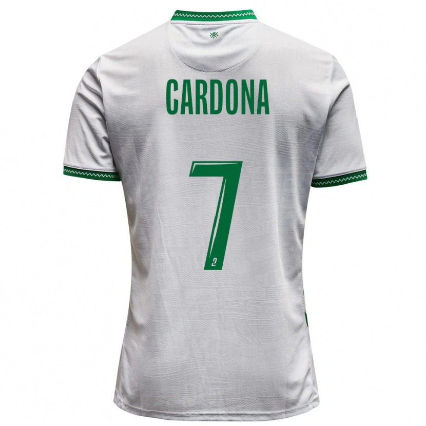 Danxen Mujer Camiseta Irvin Cardona #7 Blanco Verde 2ª Equipación 2025/26 La Camisa