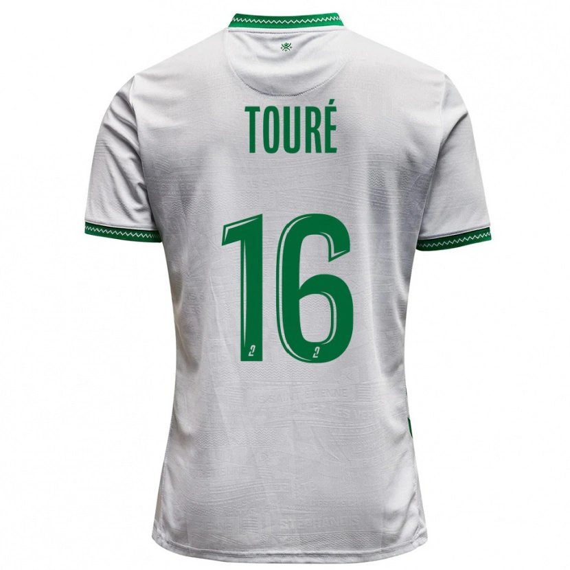 Danxen Mujer Camiseta Issiaka Touré #16 Blanco Verde 2ª Equipación 2025/26 La Camisa