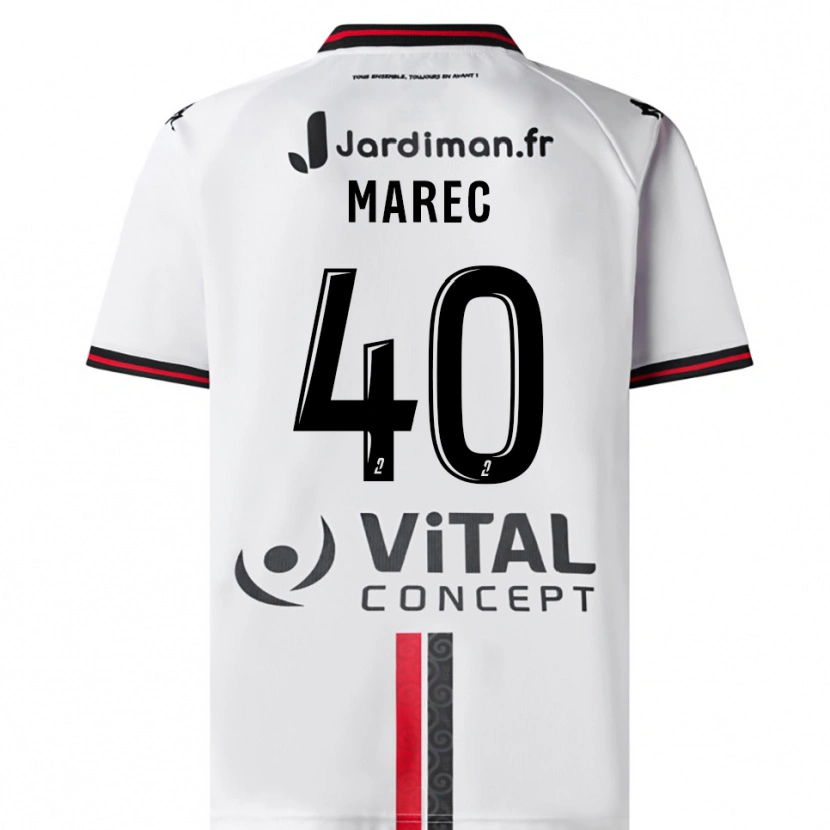 Danxen Mujer Camiseta Noah Marec #40 Blanco Rojo 2ª Equipación 2025/26 La Camisa