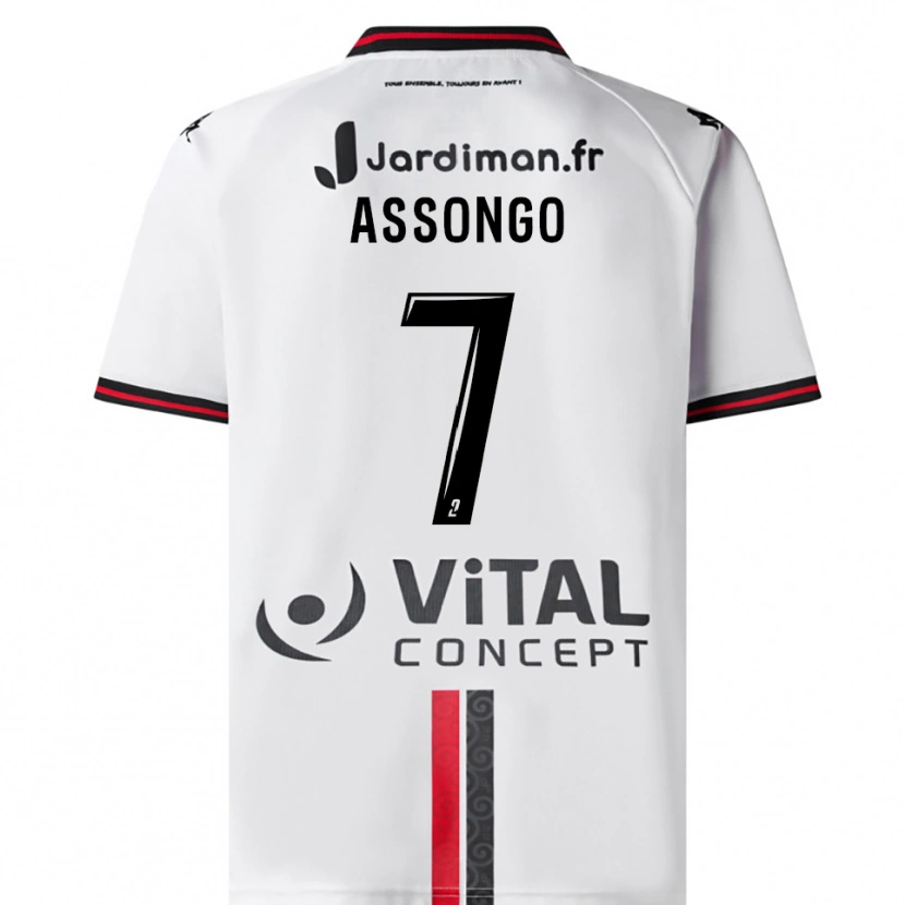 Danxen Mujer Camiseta Ilan Assongo #7 Blanco Rojo 2ª Equipación 2025/26 La Camisa