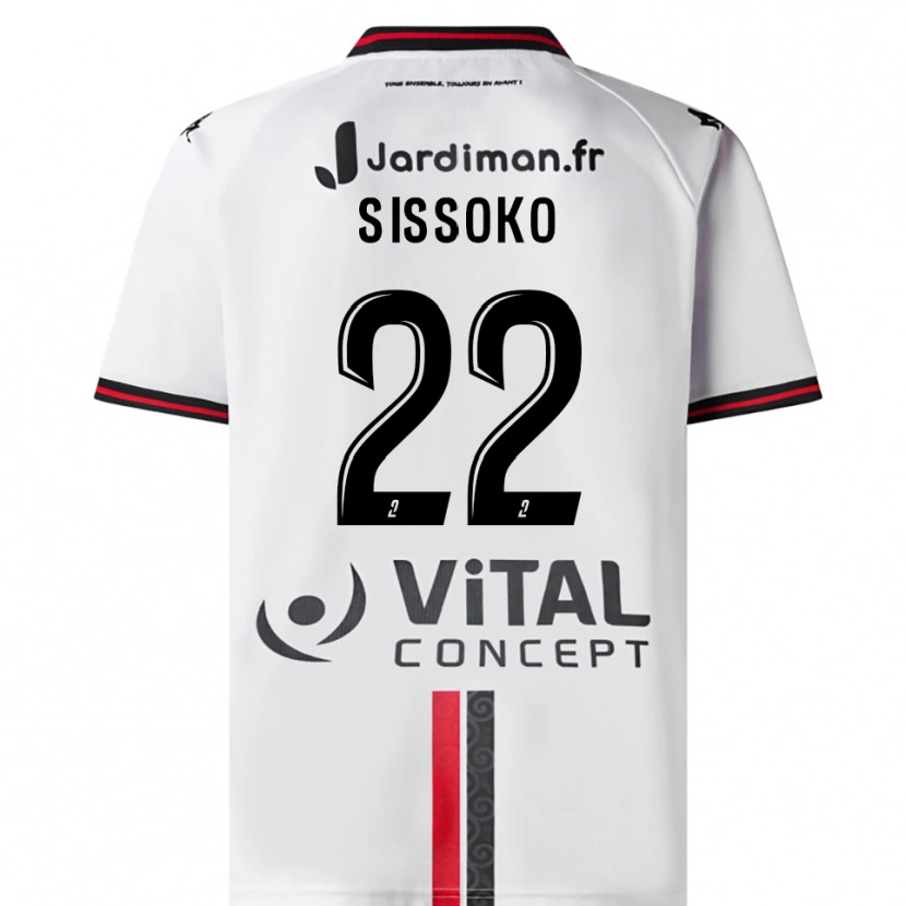 Danxen Mujer Camiseta Alpha Sissoko #22 Blanco Rojo 2ª Equipación 2025/26 La Camisa