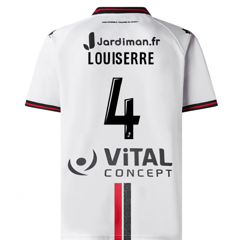 Danxen Mujer Camiseta Dylan Louiserre #4 Blanco Rojo 2ª Equipación 2025/26 La Camisa