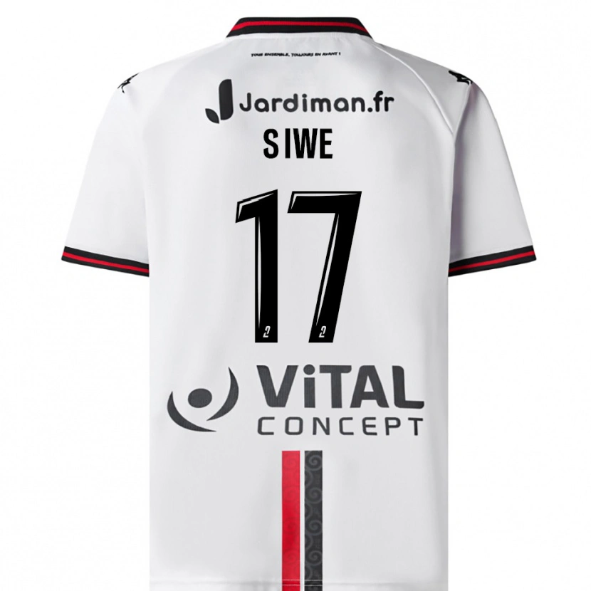 Danxen Mujer Camiseta Jacques Siwe #17 Blanco Rojo 2ª Equipación 2025/26 La Camisa