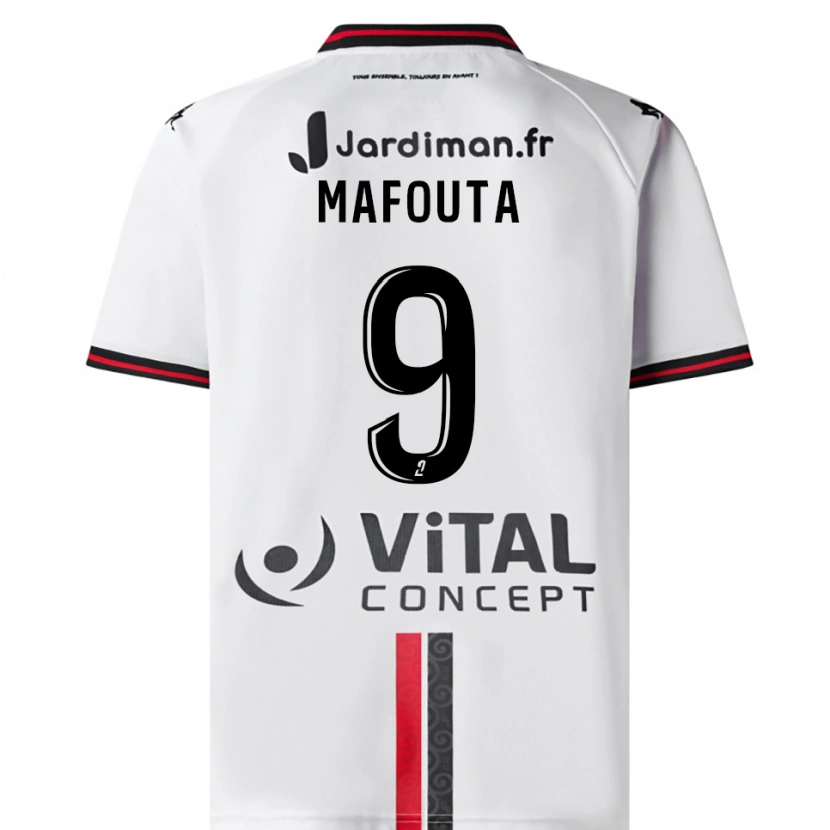 Danxen Mujer Camiseta Louis Mafouta #9 Blanco Rojo 2ª Equipación 2025/26 La Camisa