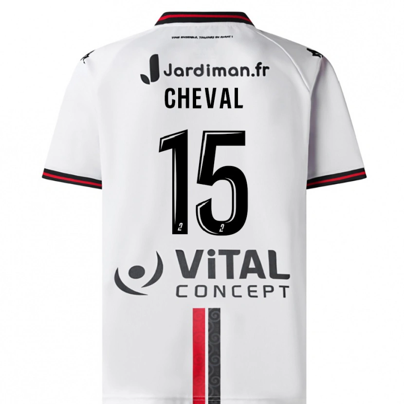 Danxen Mujer Camiseta Nolwenn Cheval #15 Blanco Rojo 2ª Equipación 2025/26 La Camisa