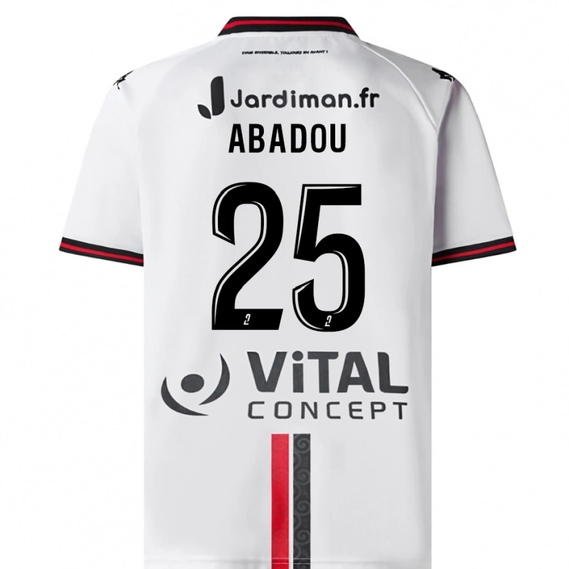 Danxen Mujer Camiseta Lea Abadou #25 Blanco Rojo 2ª Equipación 2025/26 La Camisa