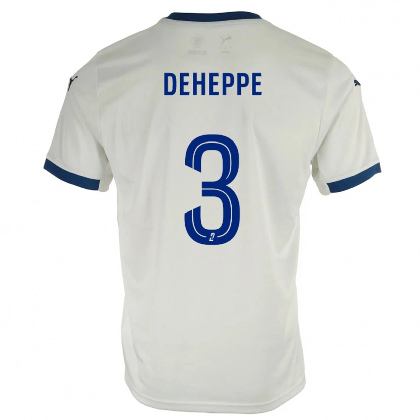 Danxen Mujer Camiseta Nathan Deheppe #3 Blanco Azul 2ª Equipación 2025/26 La Camisa