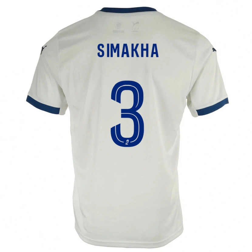 Danxen Mujer Camiseta Lassana Simakha #3 Blanco Azul 2ª Equipación 2025/26 La Camisa