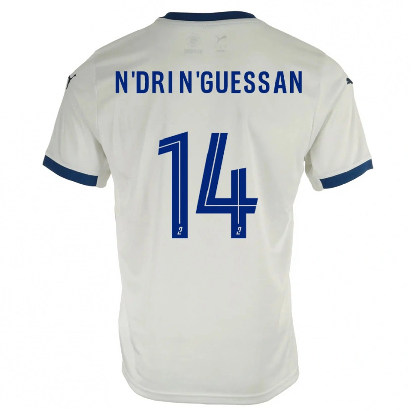 Danxen Mujer Camiseta Landry N'dri N'guessan #14 Blanco Azul 2ª Equipación 2025/26 La Camisa