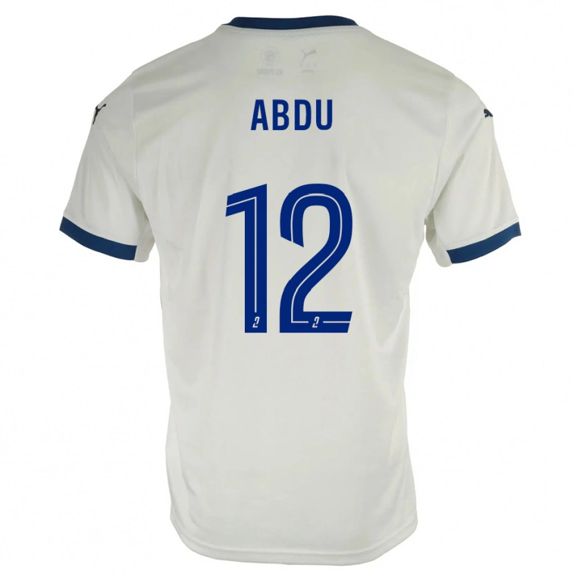 Danxen Mujer Camiseta Abdu Conté #12 Blanco Azul 2ª Equipación 2025/26 La Camisa