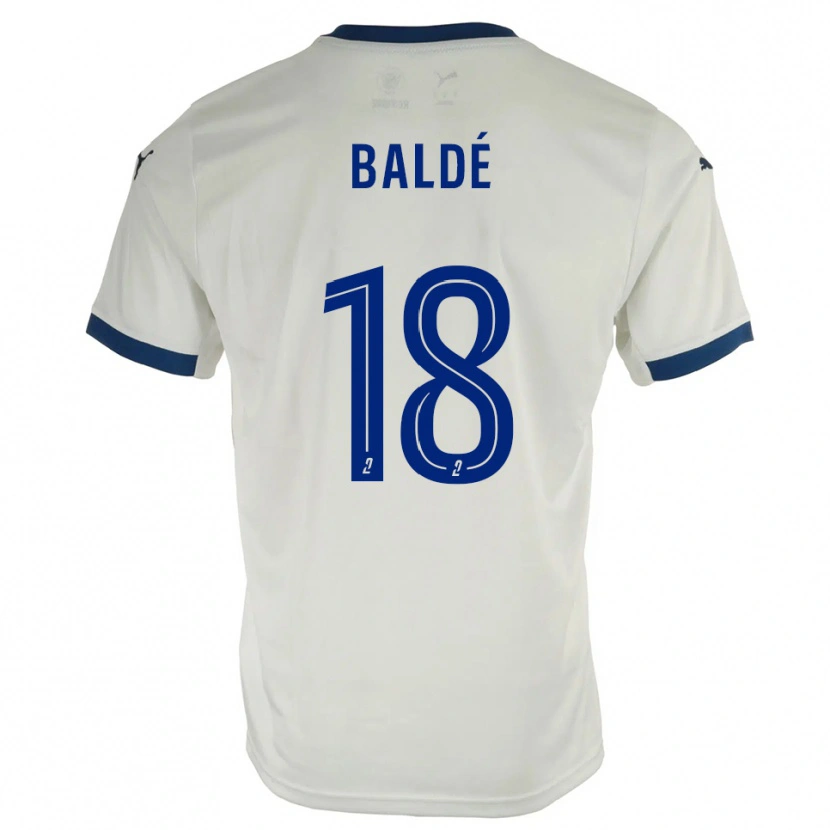 Danxen Mujer Camiseta Thierno Baldé #18 Blanco Azul 2ª Equipación 2025/26 La Camisa