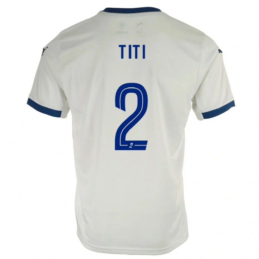 Danxen Mujer Camiseta Yvann Titi #2 Blanco Azul 2ª Equipación 2025/26 La Camisa
