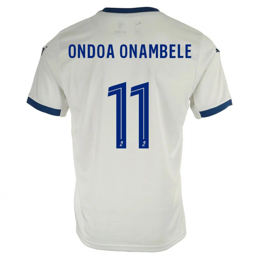 Danxen Mujer Camiseta Fred Ondoa Onambele #11 Blanco Azul 2ª Equipación 2025/26 La Camisa