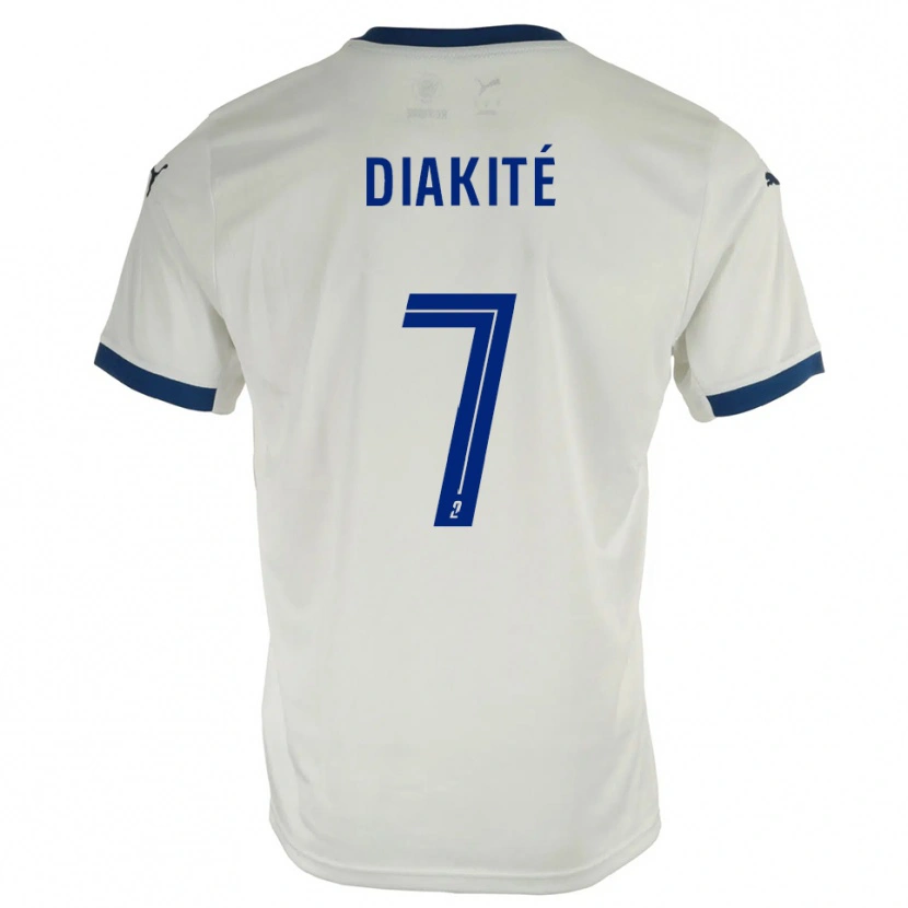 Danxen Mujer Camiseta Amadou Diakité #7 Blanco Azul 2ª Equipación 2025/26 La Camisa