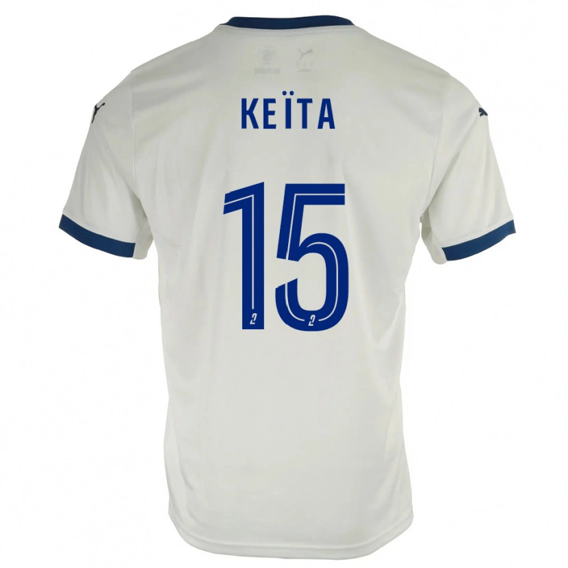 Danxen Mujer Camiseta Modibo Keïta #15 Blanco Azul 2ª Equipación 2025/26 La Camisa