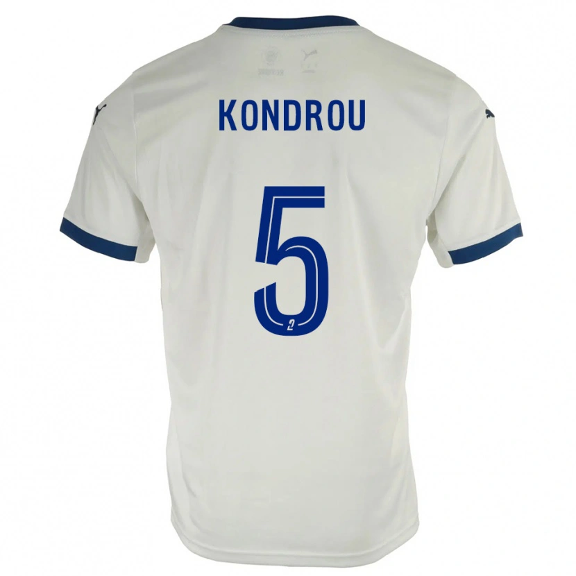 Danxen Mujer Camiseta David Kondrou #5 Blanco Azul 2ª Equipación 2025/26 La Camisa