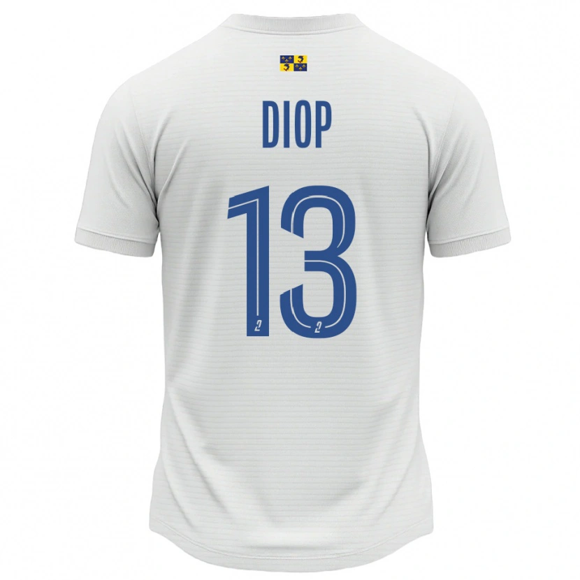 Danxen Mujer Camiseta Mamadou Diop #13 Blanco Azul 2ª Equipación 2025/26 La Camisa