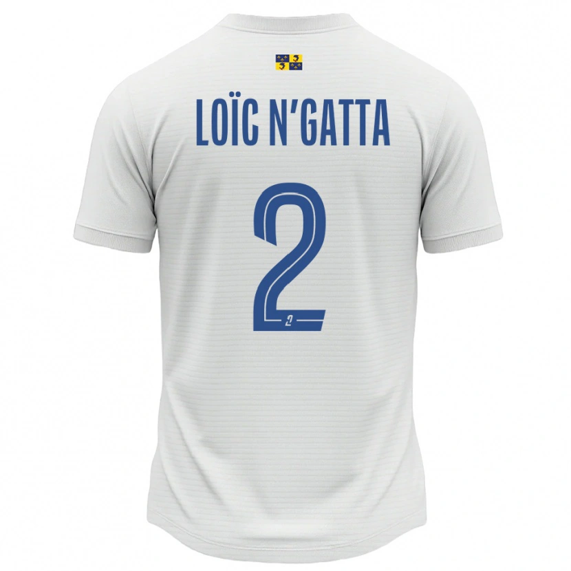 Danxen Mujer Camiseta Ange Loïc N'gatta #2 Blanco Azul 2ª Equipación 2025/26 La Camisa