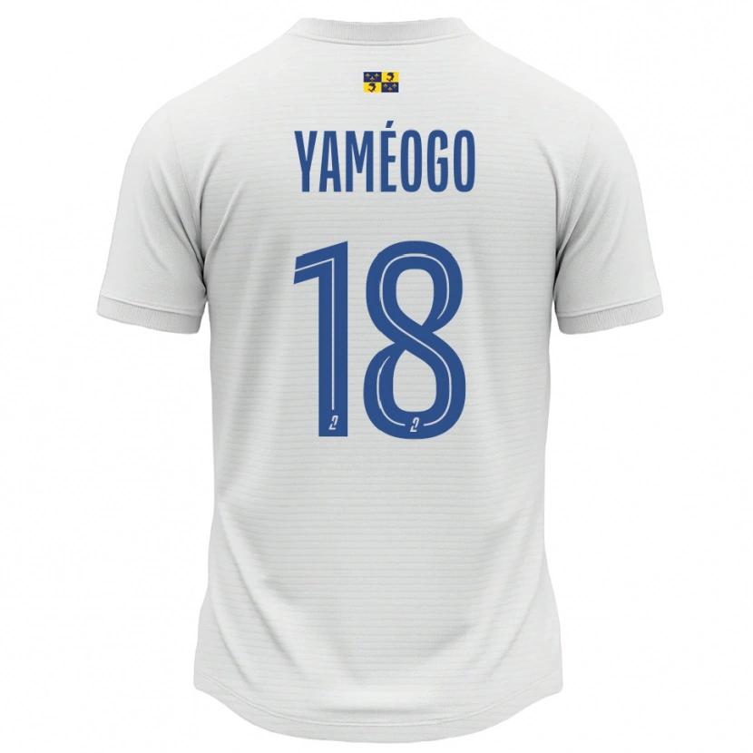 Danxen Mujer Camiseta Bachirou Yaméogo #18 Blanco Azul 2ª Equipación 2025/26 La Camisa